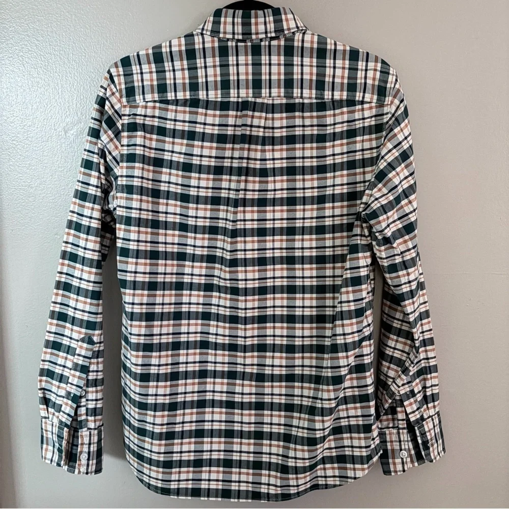 J. Crew Green and White Plaid Casual Shirt